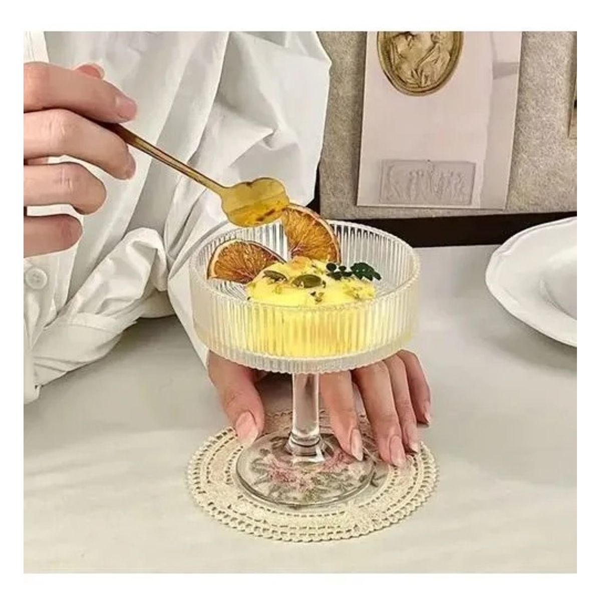 GENERICO - Set 2 Copas Helado Postres Copa De Vidrio Copas Postres