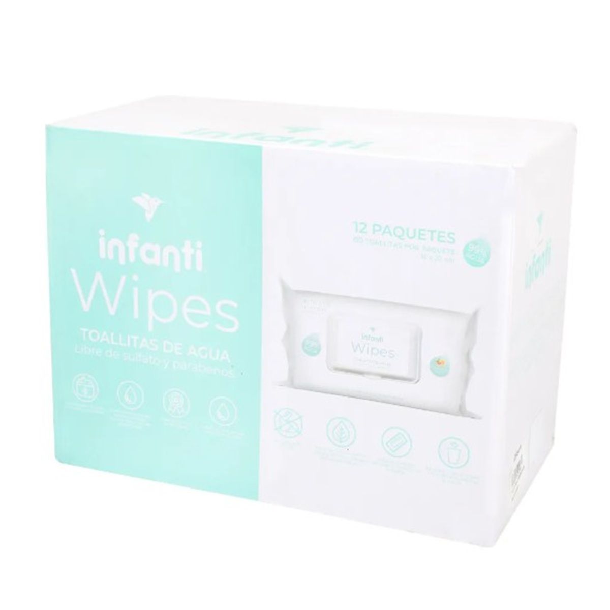 INFANTI - Caja 12 Toallas Húmedas Water Infanti
