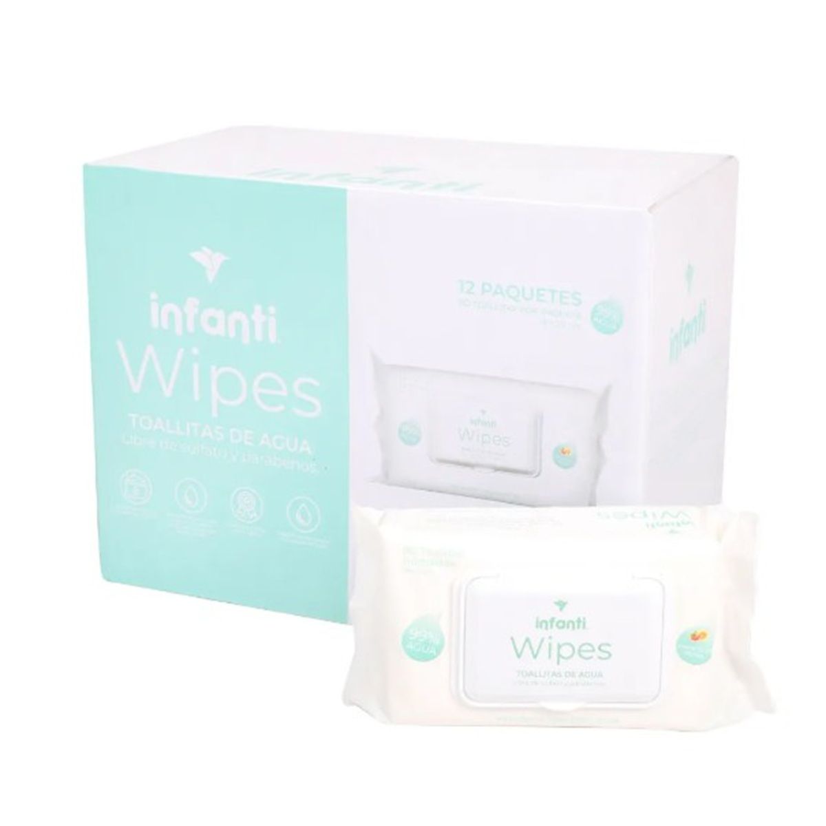 INFANTI - Caja 12 Toallas Húmedas Water Infanti