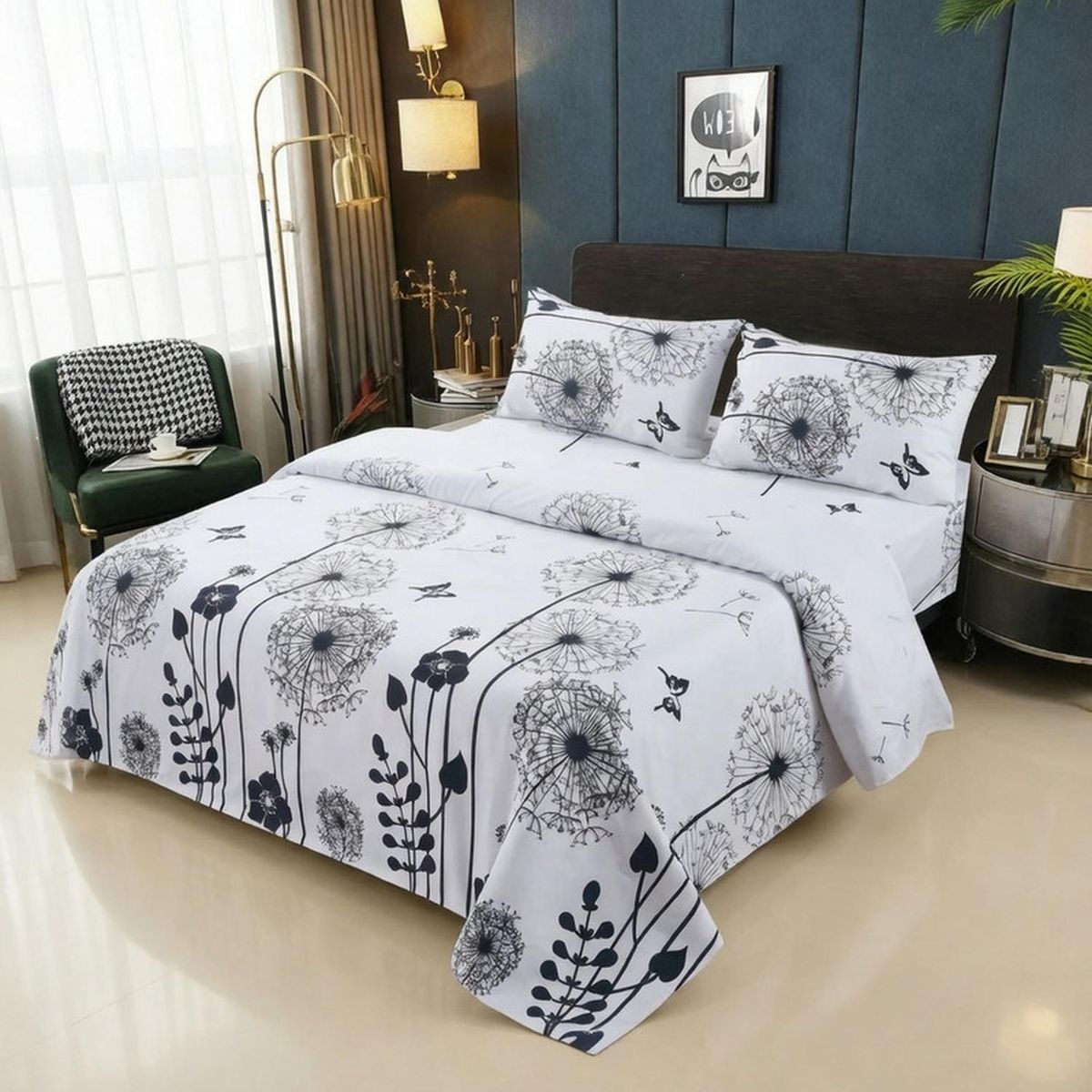 GENERICO - Juego De Sabanas King 100% Algodón + 2 Fundas Almohada 50x70 - Multicolor - King