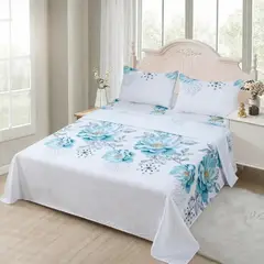 GENERICO - Juego De Sabanas King 100% Algodón + 2 Fundas Almohada 50x70 - Multicolor - King