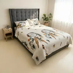 GENERICO - Juego De Sabanas Super King 100% Algodón + 2 Fundas 50x70cm - Multicolor - Super King