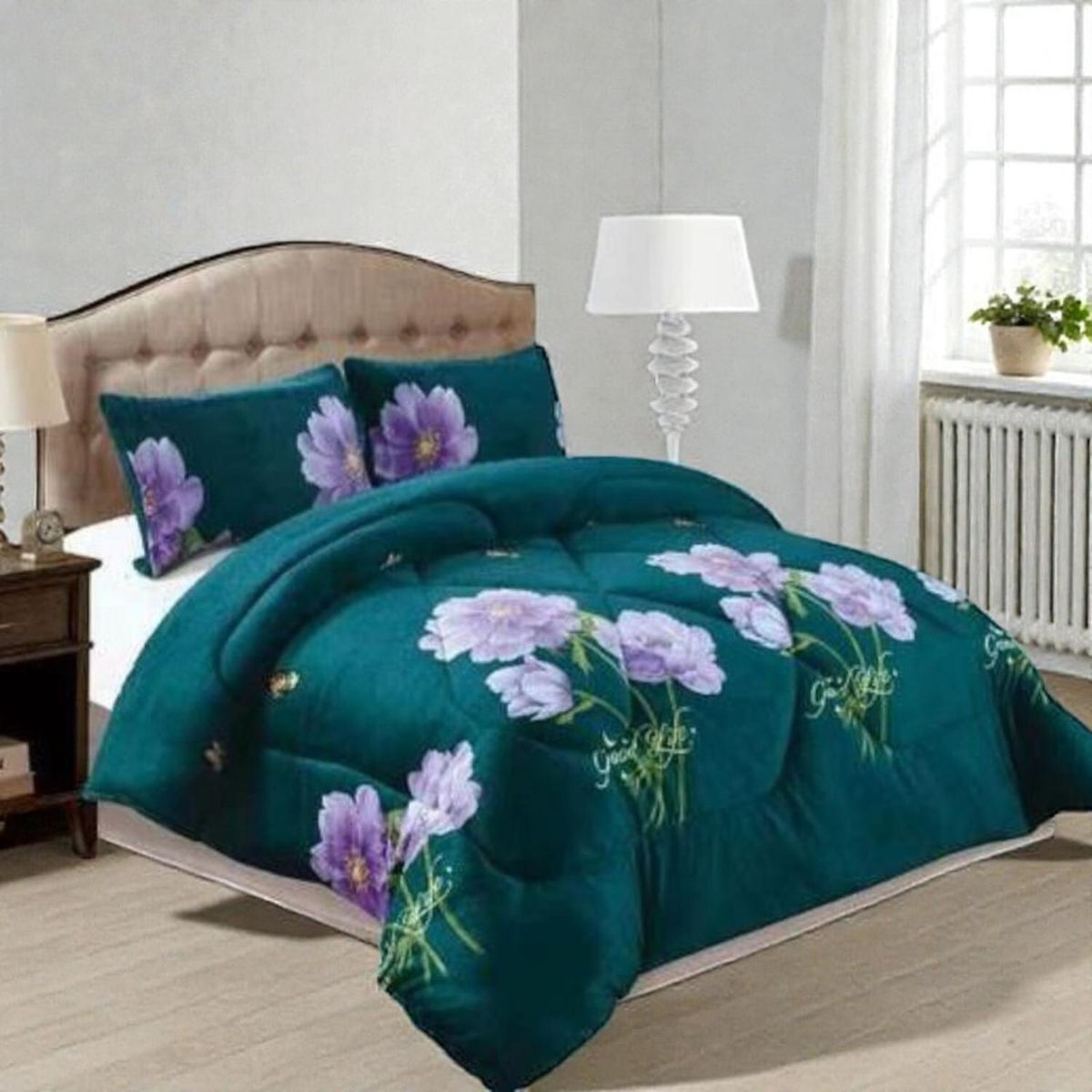 GENERICO - Plumon Plush Liso Con Chiporro 1.5 Plazas + 1 Funda Almohada - Multicolor - 1,5 Plazas