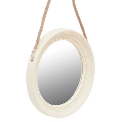 Imagen 2 del producto Espejo decorativo para colgar redondo 33 cm con soga crema