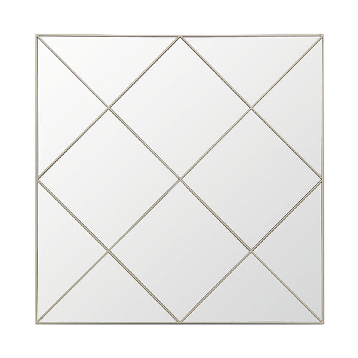 VGO - Espejo decorativo cuadrado para colgar 40x40 cm Dorado
