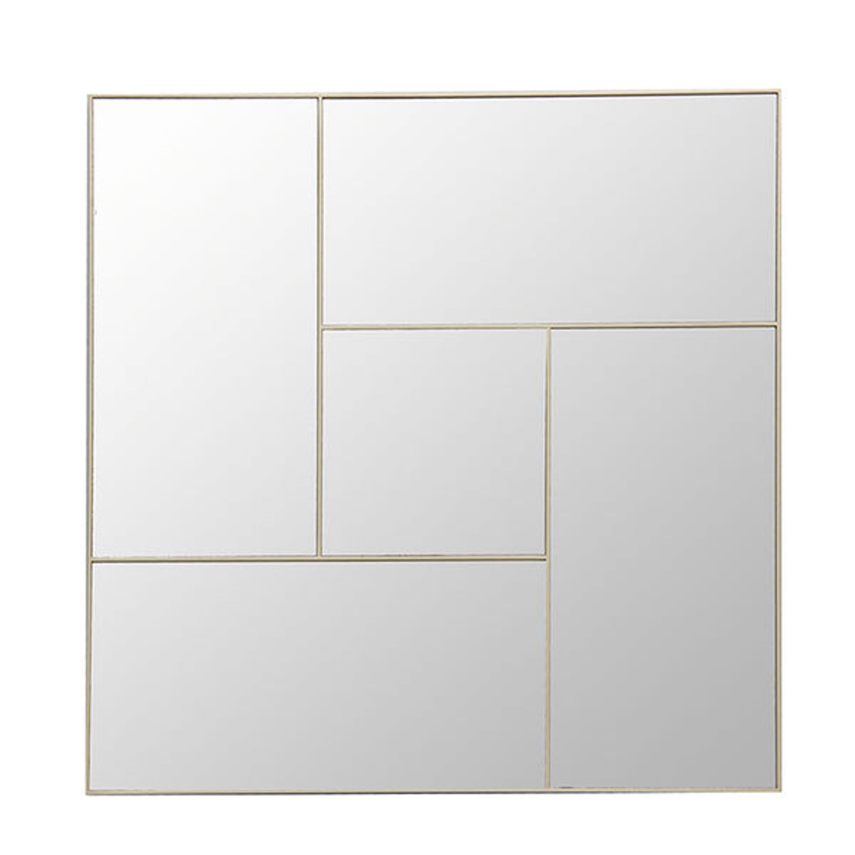 VGO - Espejo decorativo para colgar 40x40 cm Dorado