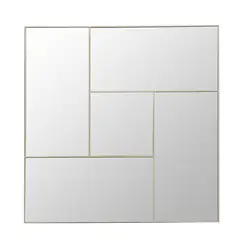 VGO - Espejo decorativo para colgar 40x40 cm Dorado