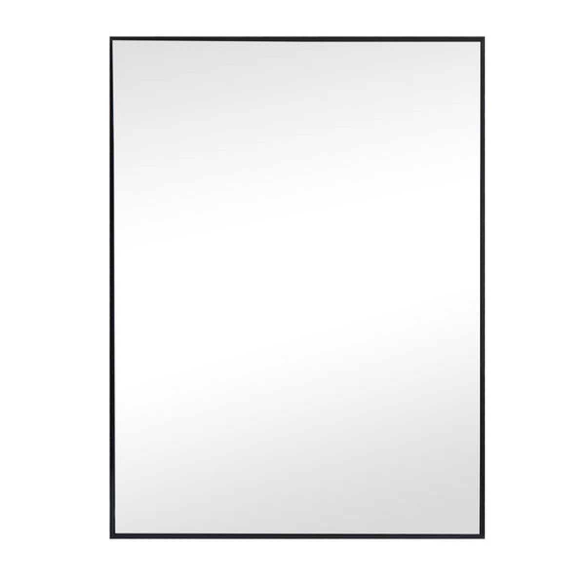 VGO - Espejo decorativo para colgar 30x120 marco aluminio  Negro