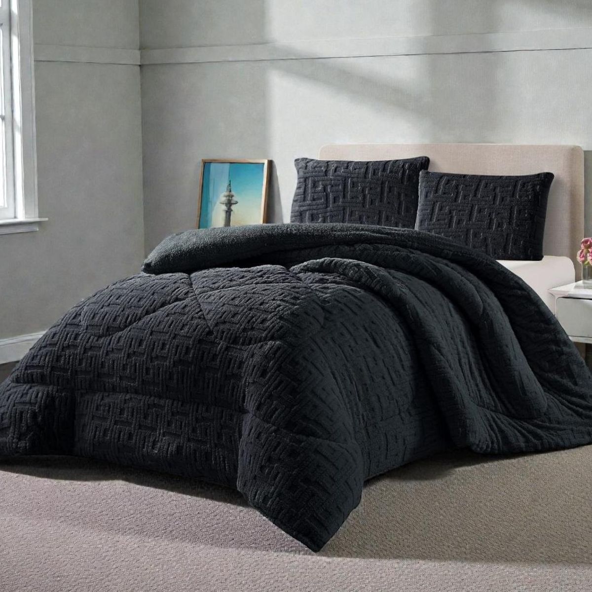GENERICO - Cobertor King De Invierno Texturizado Con Chiporro Plumón - Multicolor - King