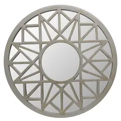 VGO - Espejo redondo 50 cm Plateado