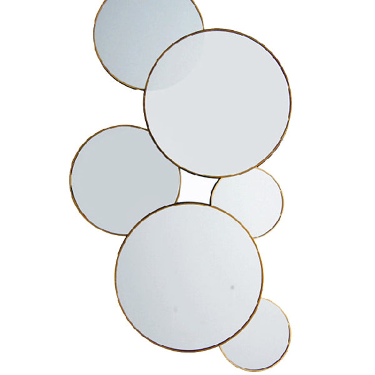 VGO - Espejo 55x32 cm decorativo 6 circulos Dorado