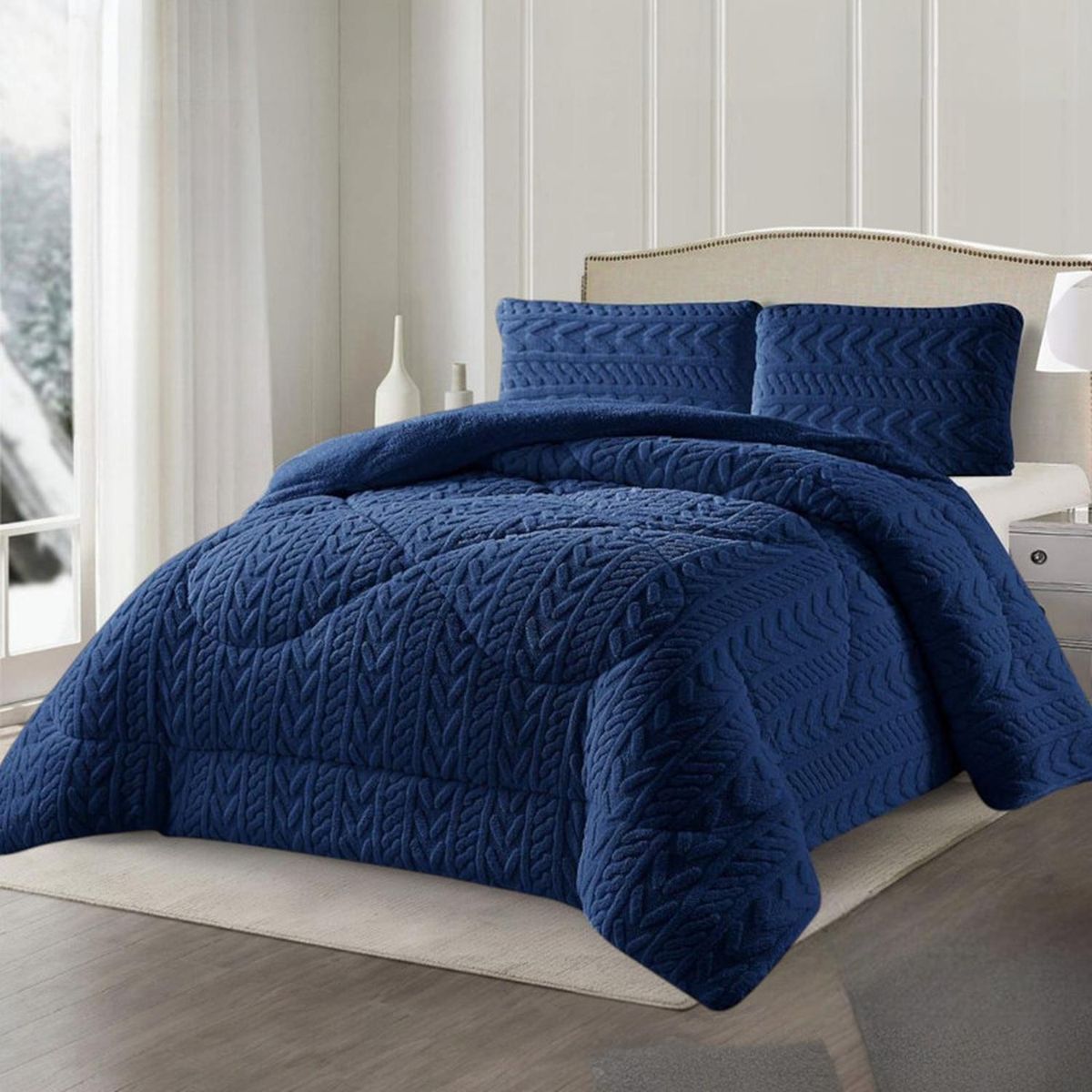 GENERICO - Cobertor Invierno De 2 Plaza Texturizado Con Chiporro Plumón - Multicolor - 2 Plazas