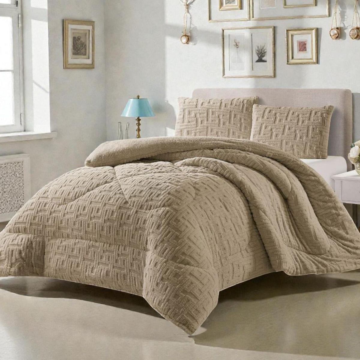 GENERICO - Cobertor King De Invierno Texturizado Con Chiporro Plumón - Multicolor - King