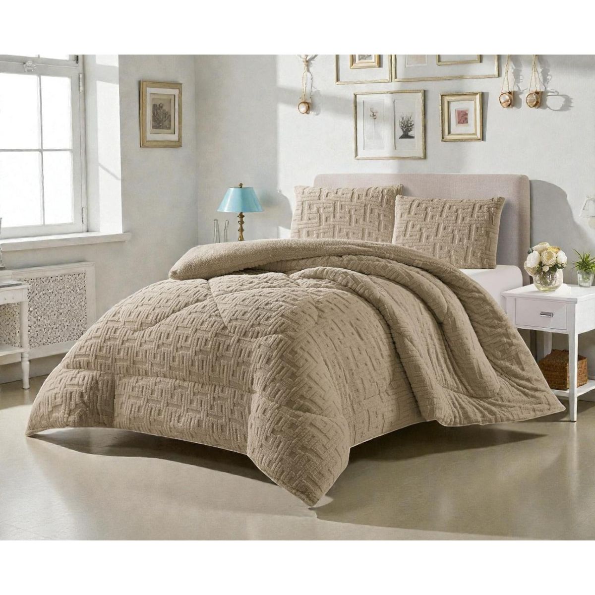 GENERICO - Cobertor King De Invierno Texturizado Con Chiporro Plumón - Multicolor - King