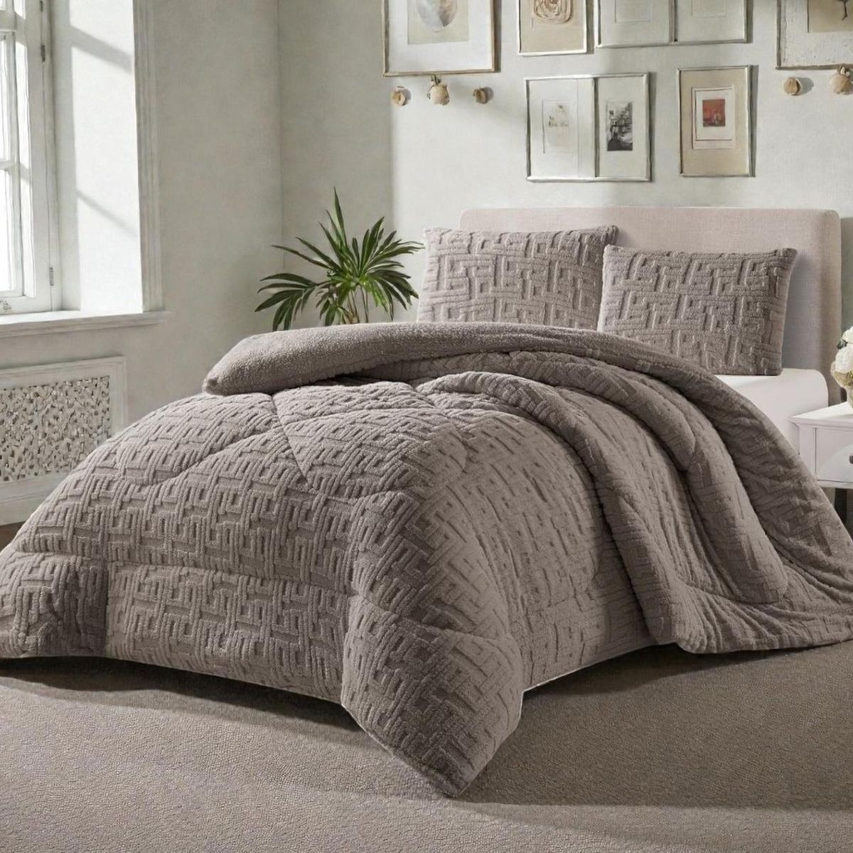 GENERICO - Cobertor King De Invierno Texturizado Con Chiporro Plumón - Multicolor - King