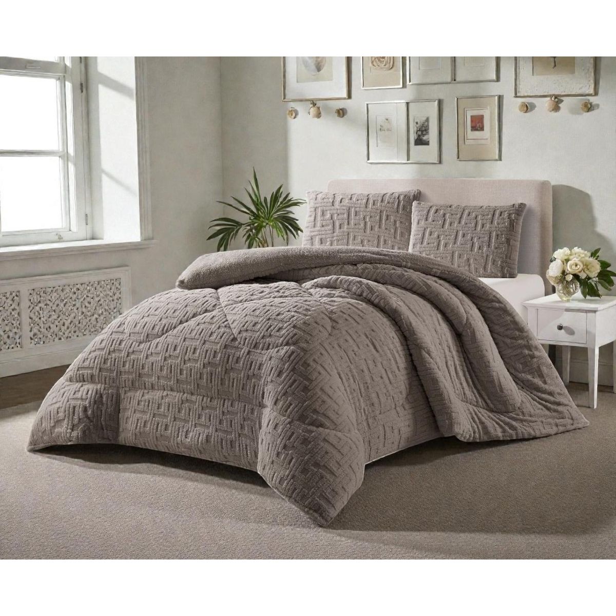 GENERICO - Cobertor King De Invierno Texturizado Con Chiporro Plumón - Multicolor - King