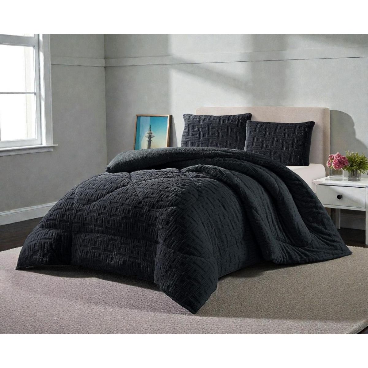 GENERICO - Cobertor King De Invierno Texturizado Con Chiporro Plumón - Multicolor - King
