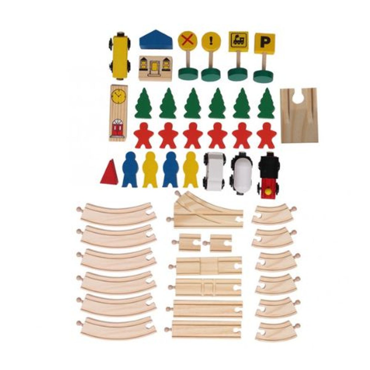 GENERICO - Tren con Riel Armable Juguete de Madera