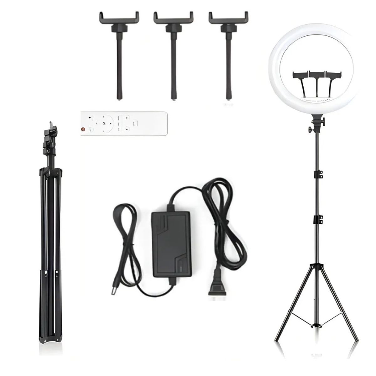 GENERICO - Aro de Luz LED 45 cm 1000W Blanco Frío con Trípode 2 m y Soporte para Teléfono BELUG
