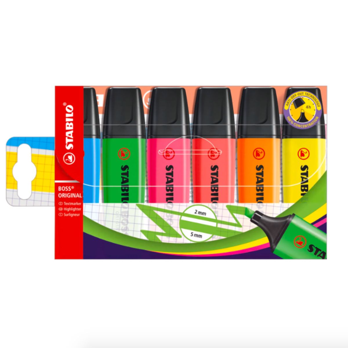 STABILO - Pack 6 Destacadores Boss Colores Fluorescente Stabilo