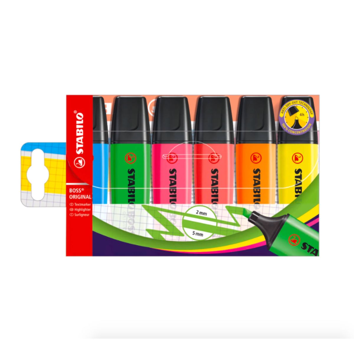 STABILO - Pack 6 Destacadores Boss Colores Fluorescente Stabilo