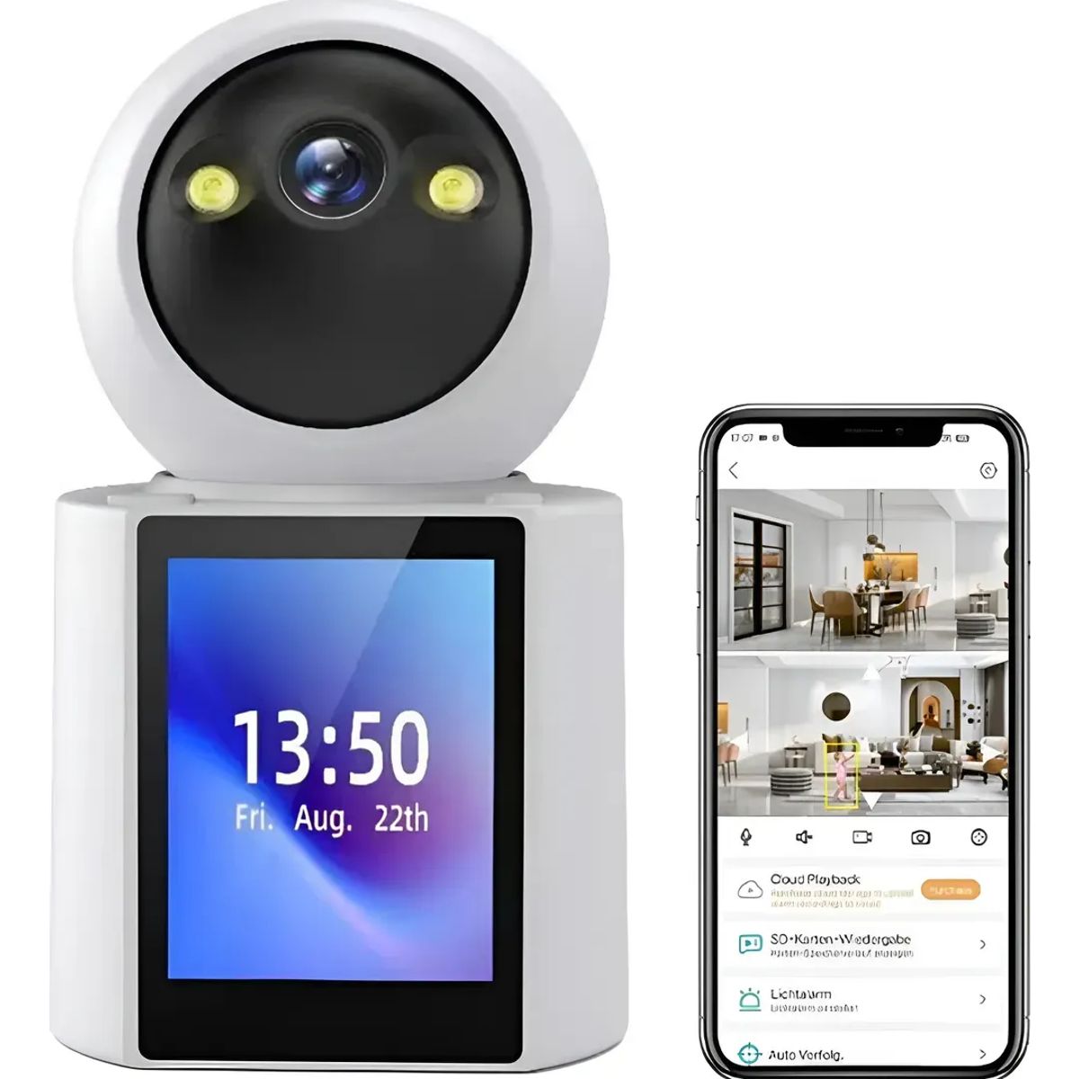 NO LOGO - Cámaras De Seguridad Wifi Videollamada Bidireccional 1080p Blanco