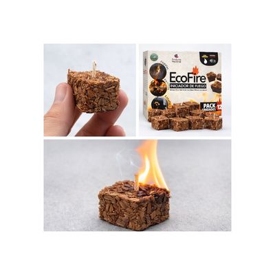 Imagen 2 del producto Iniciador de Fuego EcoFire Natural para Parrilla y Estufa Pack 12 Unidades