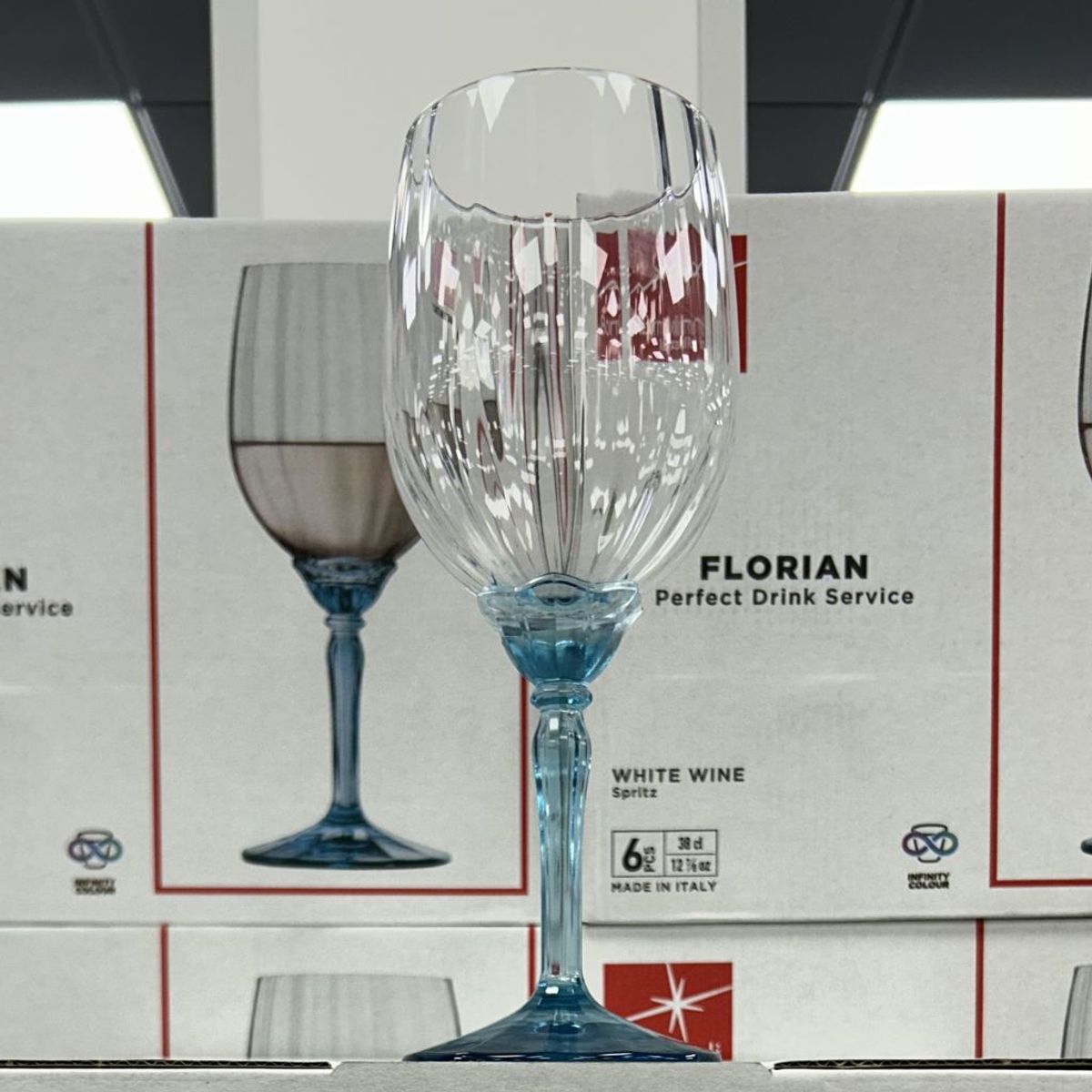 GENERICO - Set de 6 Copas de vino blanco florian azul