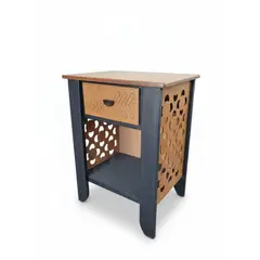 MARFELD MUEBLES - VELADOR NEGRO CAFE CALADO