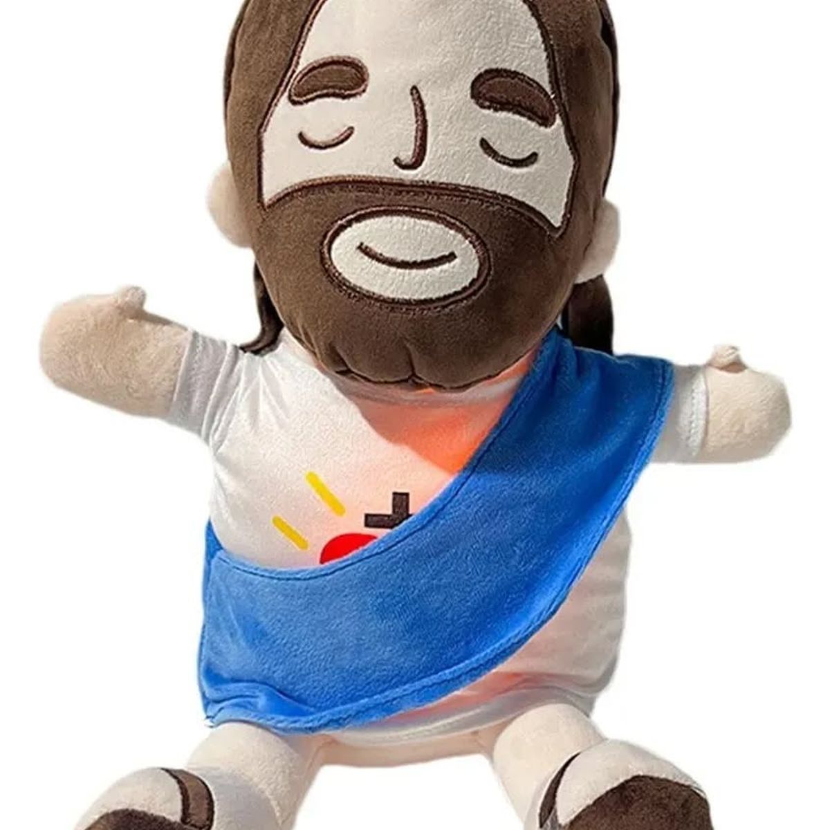 GENERICO - Peluche Jesus respira con luz y musica 30cm