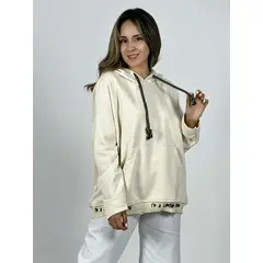 ENIGMATICA BOUTIQUE - Polerón Italiano Algodón Afranelado Borde Letras