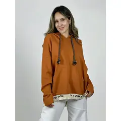 ENIGMATICA BOUTIQUE - Polerón Italiano Algodón Afranelado Borde Letras