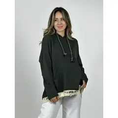 ENIGMATICA BOUTIQUE - Polerón Italiano Algodón Afranelado Borde Letras