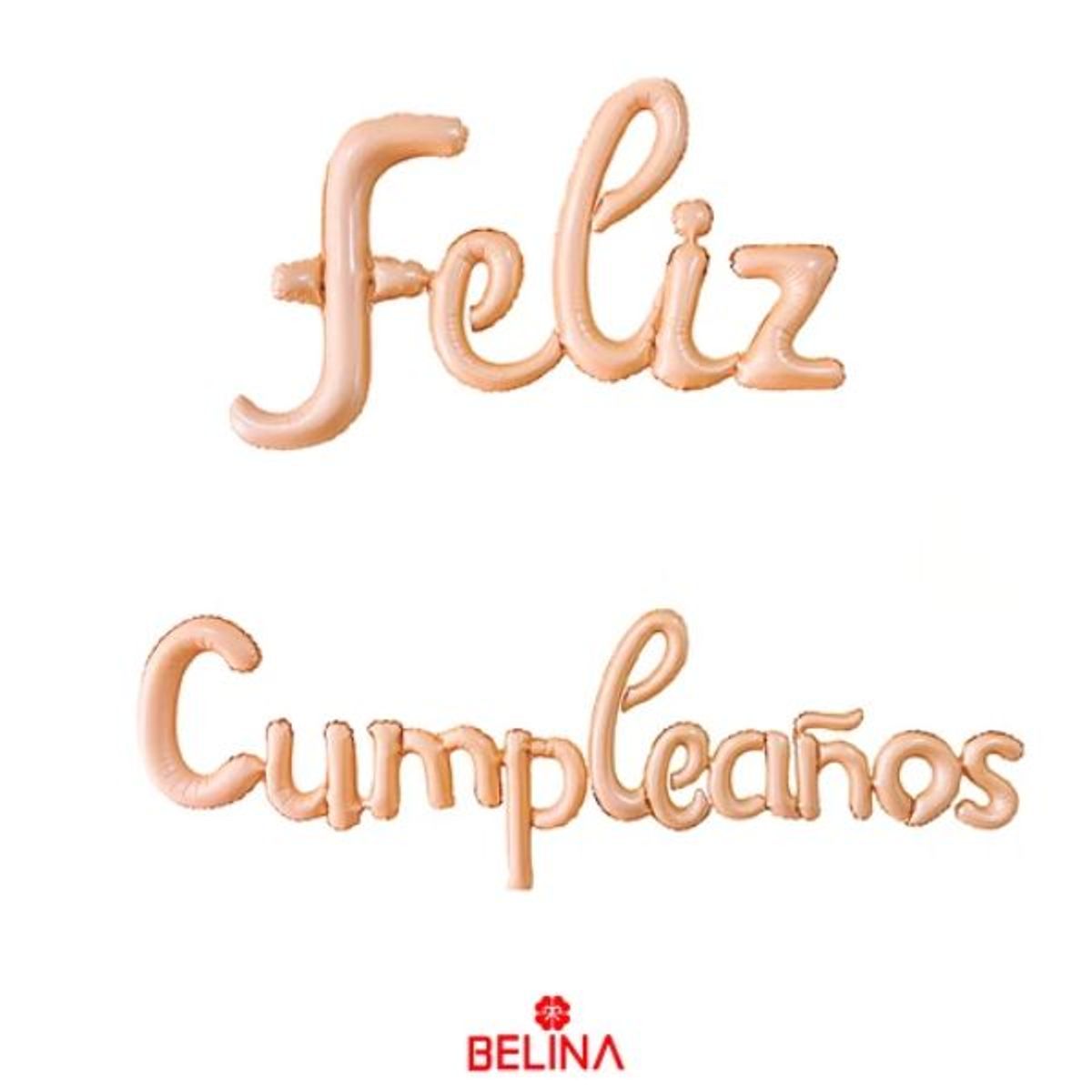GENERICO - Set de globos metalico feliz cumpleaños oro rosa