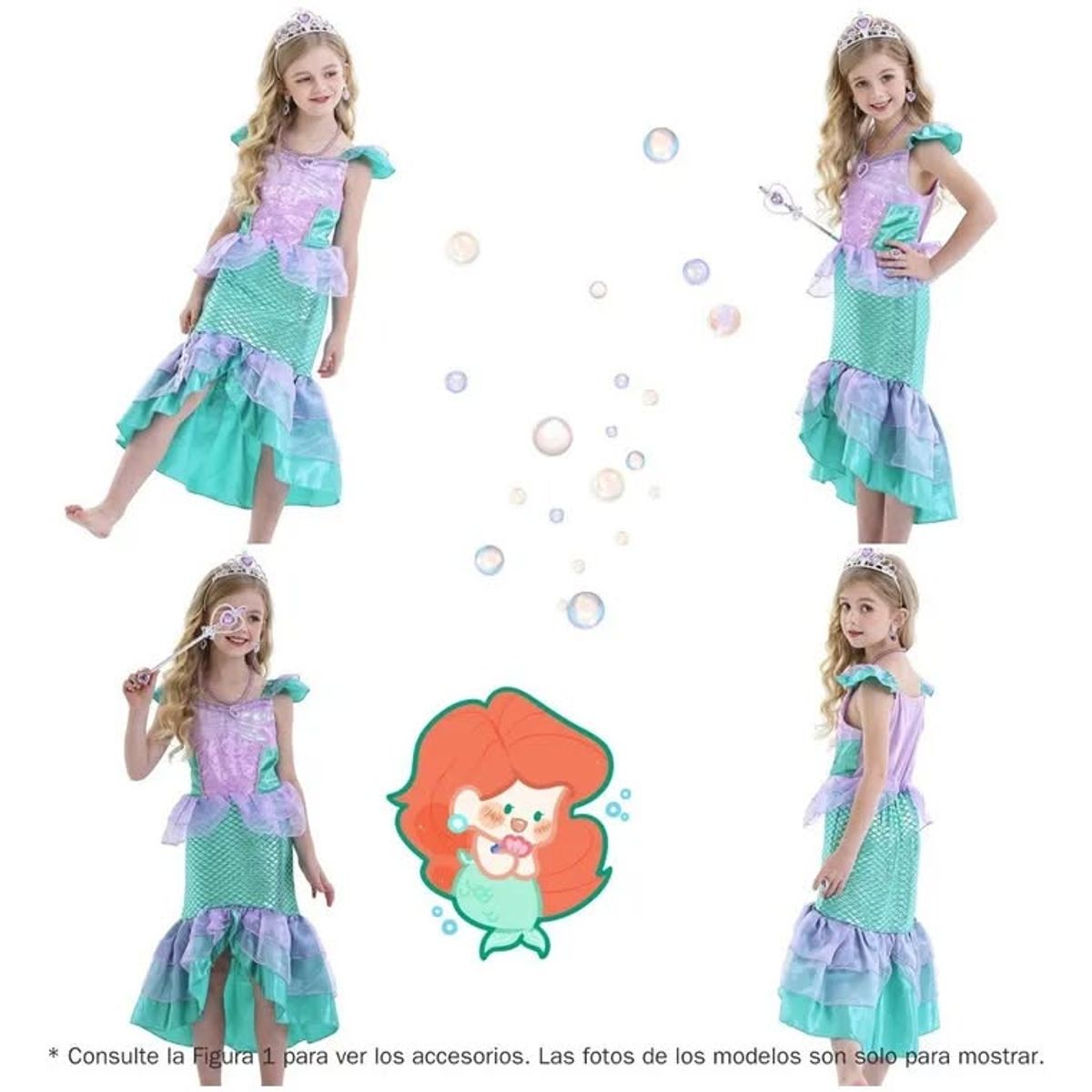 GENERICO - Set vestido y accesorios para niña talla 150 ( 8 a 9 años )