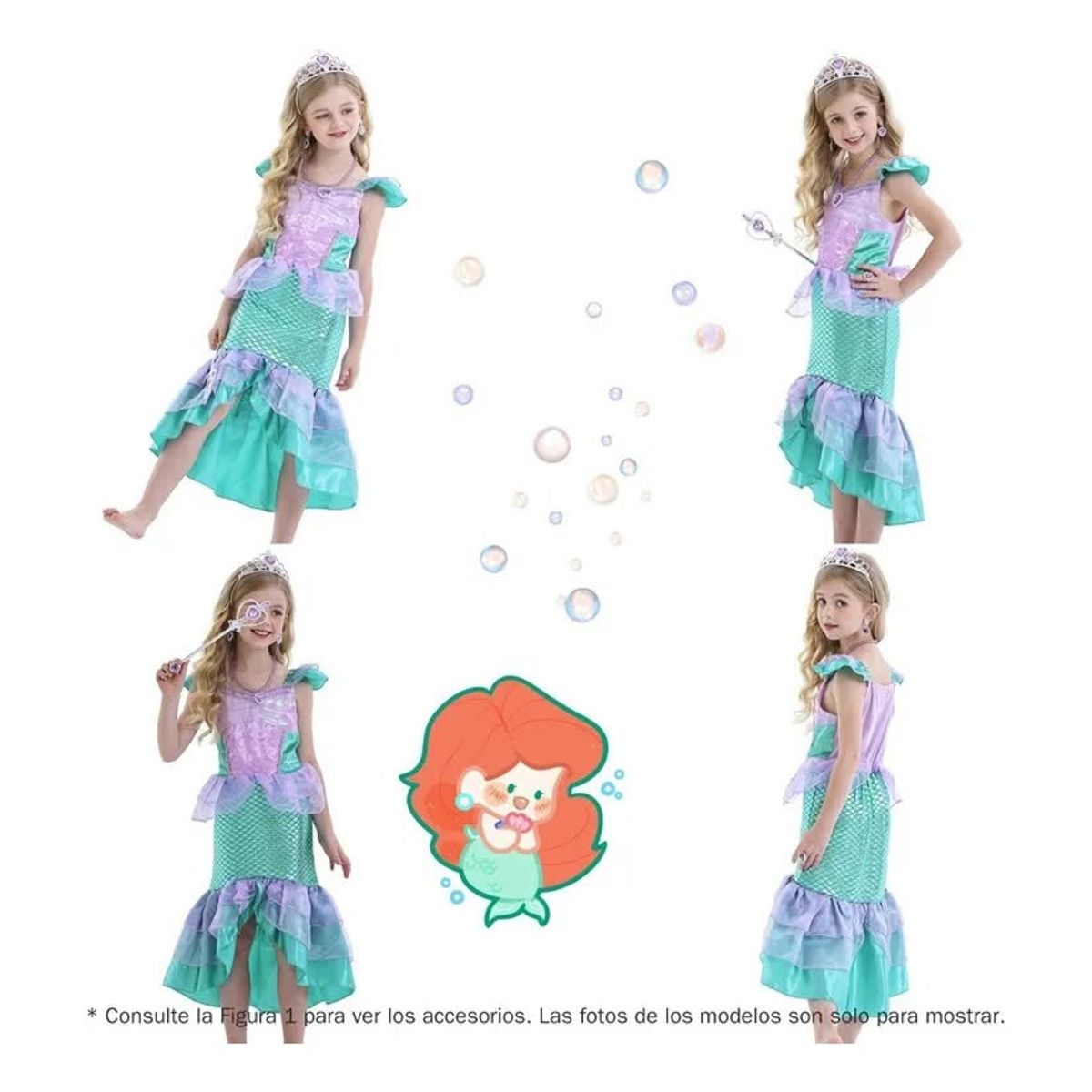 GENERICO - Set vestido y accesorios para niña talla 150 ( 8 a 9 años )