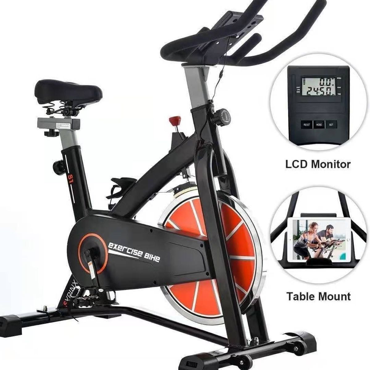 GENERICO - Bicicleta Spinning Fitness Cardio Ejercicios Flywheel 8kg