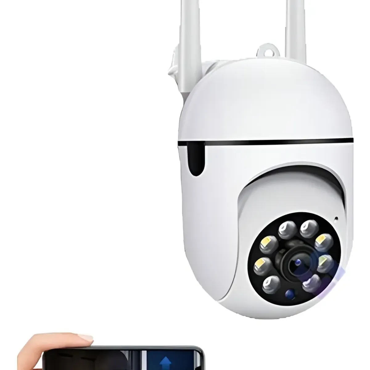 NO LOGO - Cámara De Seguridad Exterior Wifi 2 Antenas Ip66 Camara Blanco
