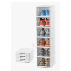 GENERICO - Organizador Multiusos Zapatero Plegable X6 Exhibición Blanco