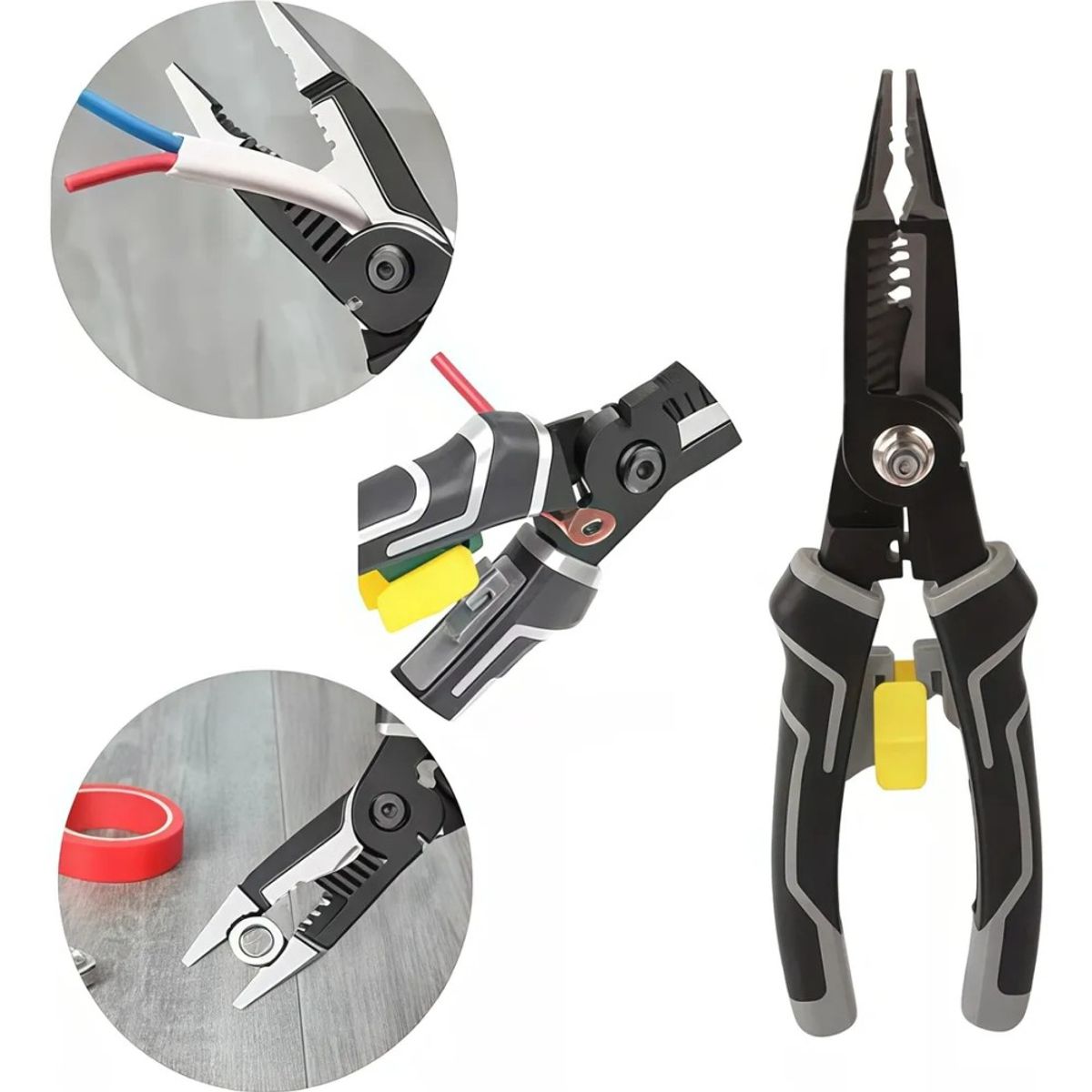 GENERICO - Alicate Electricista 9 En 1 Multifuncional De 8 Pulgadas Negro BELUG