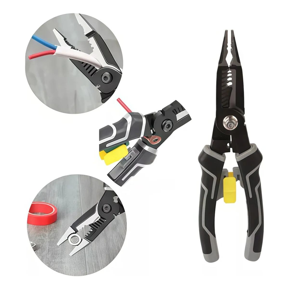GENERICO - Alicate Electricista 9 En 1 Multifuncional De 8 Pulgadas Negro BELUG