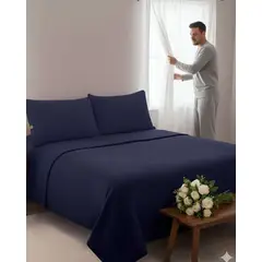 GENERICO - Sábana de Polar Ultra Suave Máxima Calidez y Confort Negra 2 plazas