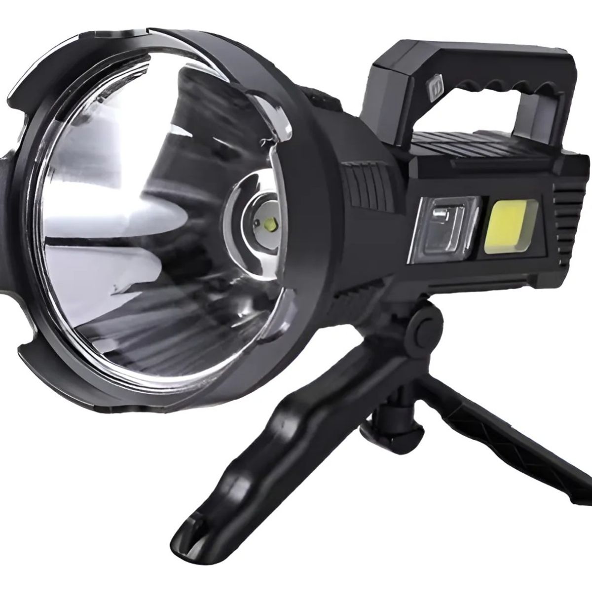 GENERICO - Foco Linterna Led Gigante Alcance 1200 Metros Usb Tripode Frío Negro BELUG