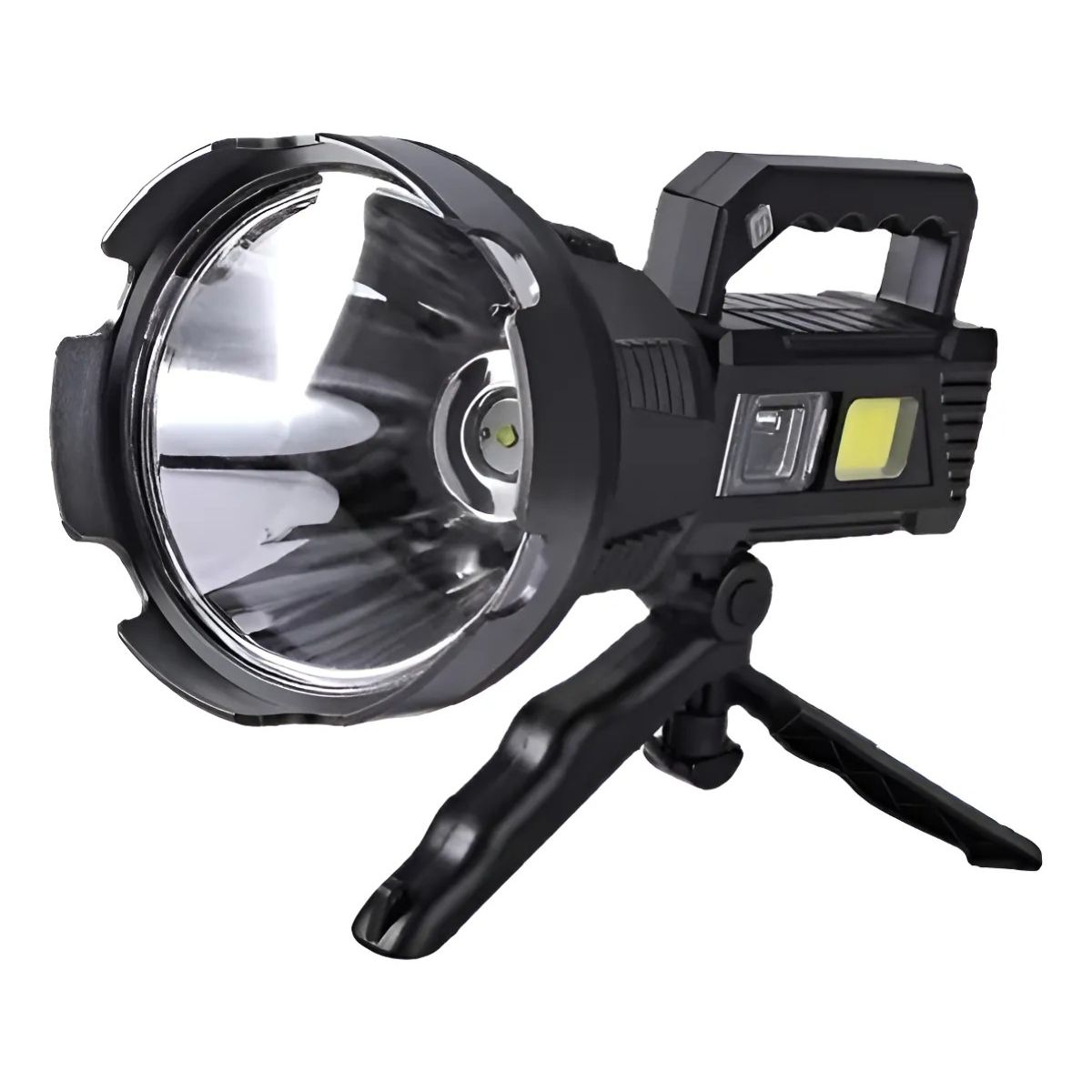 GENERICO - Foco Linterna Led Gigante Alcance 1200 Metros Usb Tripode Frío Negro BELUG