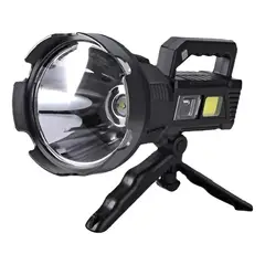 GENERICO - Foco Linterna Led Gigante Alcance 1200 Metros Usb Tripode Frío Negro BELUG