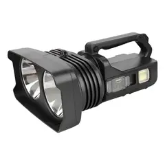 GENERICO - Foco Linterna Led Gigante Alcance 1000 Metros Usb Doble Foco Blanco Amarillo Negro BELUG