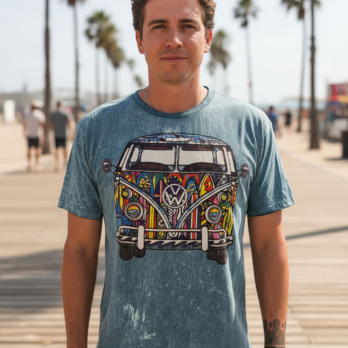 NO TIME - Polera Combi 60s Celeste (XL) 