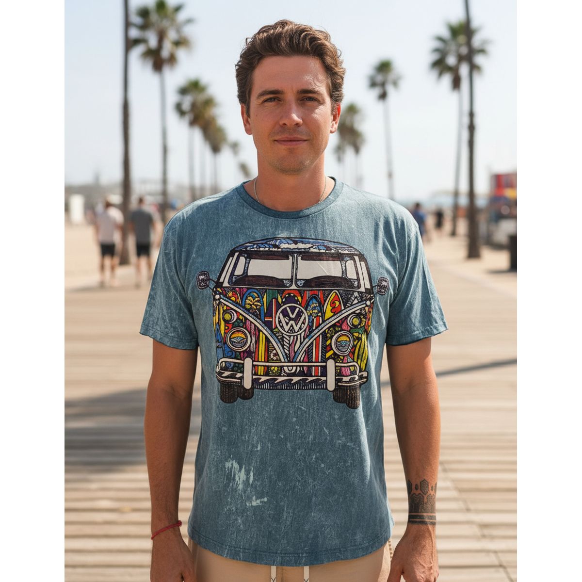 NO TIME - Polera Combi 60s Celeste (XL) 