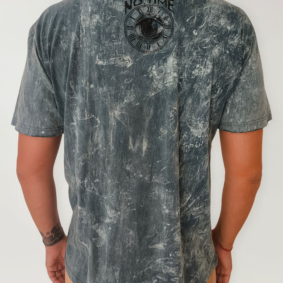 NO TIME - Polera Combi 60s Celeste (XL) 