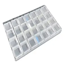 GENERICO - Pastillero Semanal 4 Tomas Diarias Organizador De Pastillas